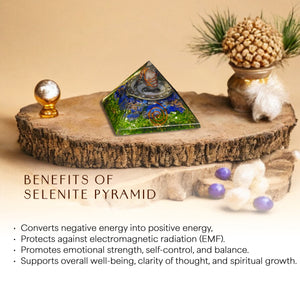 Green Onyx and Lapis Lazuli Orgone Crystal Pyramid
