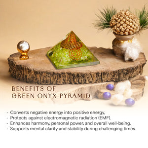 Green Onyx Orgone Pyramid For Harmony