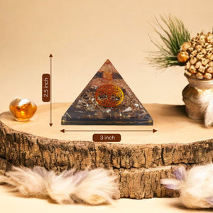 Black Tourmaline and Clear Quartz Orgone Pyramid