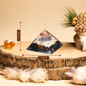 Black Tourmaline and Selenite Orgone Pyramid For Protection