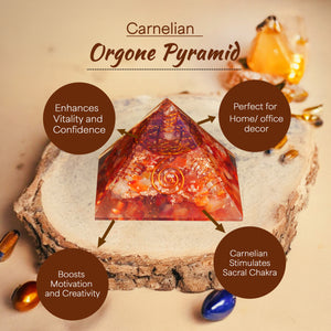 Red Carnelian Orgone Pyramid for Confidence