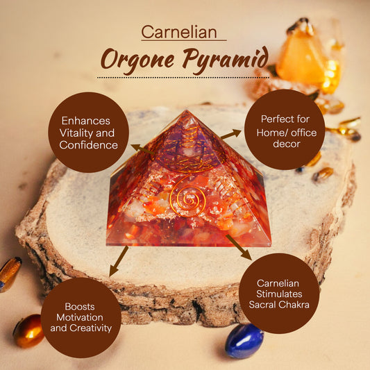 Red Carnelian Orgone Pyramid for Confidence