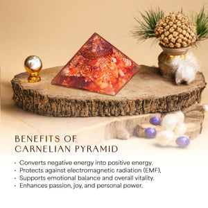 Red Carnelian Orgone Pyramid for Confidence