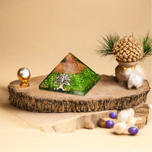 Green Onyx Orgone Crystal Pyramid For Healing