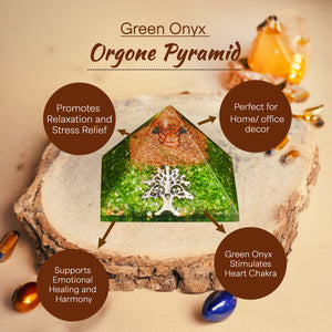 Green Onyx Orgone Crystal Pyramid For Healing