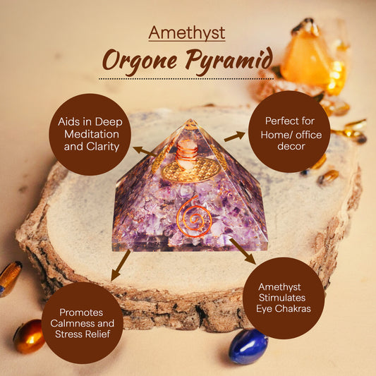 Amethyst Orgone Crystal Pyramid for Peace