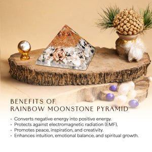 Rainbow Moonstone Orgone Pyramid For Negativity