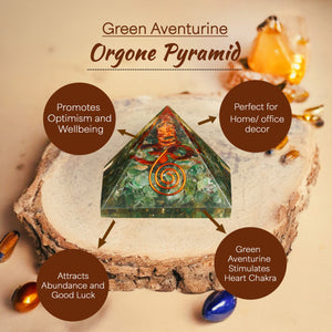 Green Aventurine Orgone Pyramid for Abundance