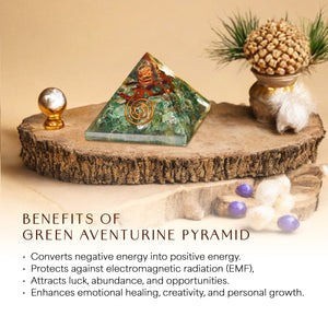 Green Aventurine Orgone Pyramid for Abundance