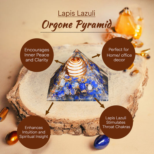 Lapis Lazuli Healing Stone Pyramid for Confidence