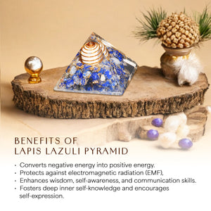 Lapis Lazuli Healing Stone Pyramid for Confidence
