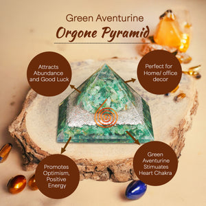 Green Aventurine Orgone Pyramid for Home Decor