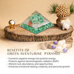 Green Aventurine Orgone Pyramid for Home Decor