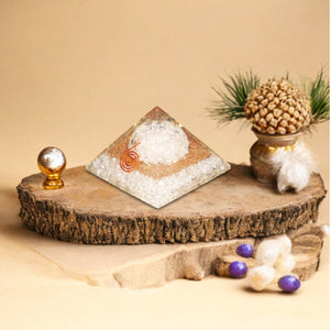 Clear Quartz Orgone Crystal Pyramid For Focus