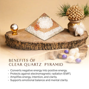 Clear Quartz Orgone Crystal Pyramid For Focus