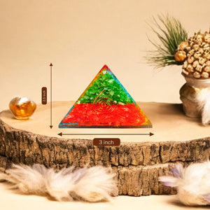 Red Onyx and Green Onyx Orgone Crystal Pyramid