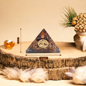 Black Tourmaline Tree of Life Orgone Crystal Stone Pyramid