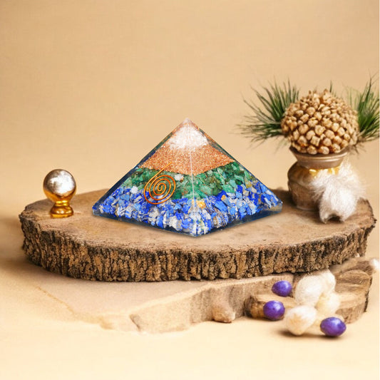Lapis Lazuli and Green Aventurine Orgone Pyramid
