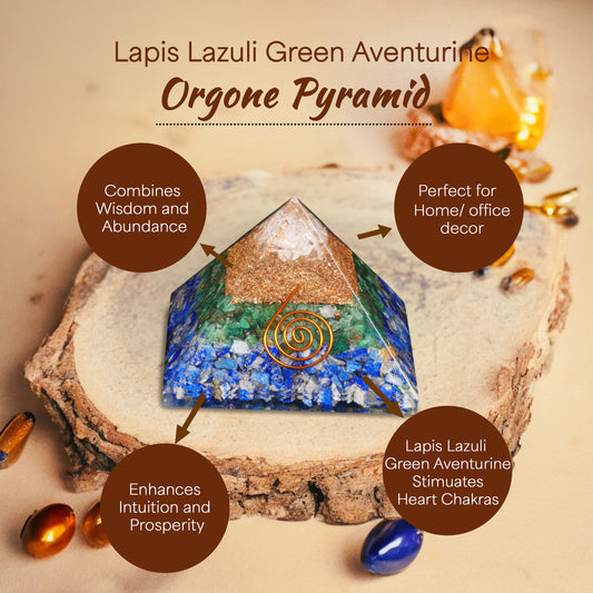 Lapis Lazuli and Green Aventurine Orgone Pyramid