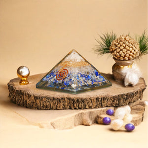 Lapis Lazuli and Clear Quartz Orgone Pyramid for Confidence