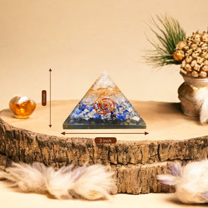 Lapis Lazuli and Clear Quartz Orgone Pyramid for Confidence