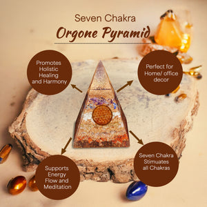 Seven Chakra Orgone Pyramid For Inner Harmony