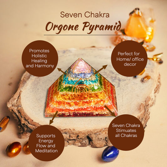 Seven Chakra Orgone Pyramid For Chakra Alignment