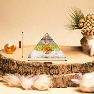 Rainbow Moonstone and Peridot Orgone Pyramid