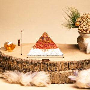 Rainbow Moonstone and Carnelian Orgone Pyramid