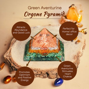 Green Aventurine Orgone Pyramid For Harmony & Balance