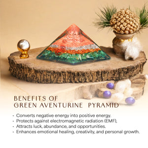 Green Aventurine Orgone Pyramid For Harmony & Balance