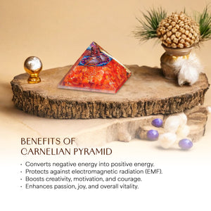 Carnelian Orgone Pyramid For Motivation