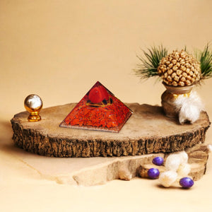 Red Jasper Orgone Crystal Pyramid For Courage