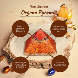 Red Jasper Orgone Crystal Pyramid For Courage