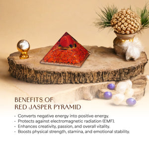 Red Jasper Orgone Crystal Pyramid For Courage