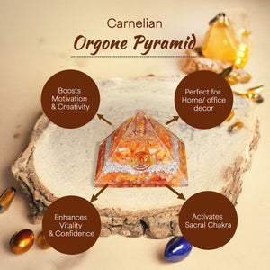 Carnelian Orgone Pyramid For Positivity