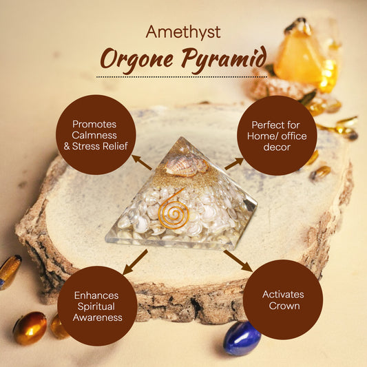 Amethyst Orgone Crystal Pyramid For Clarity