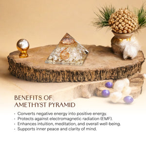 Amethyst Orgone Crystal Pyramid For Clarity