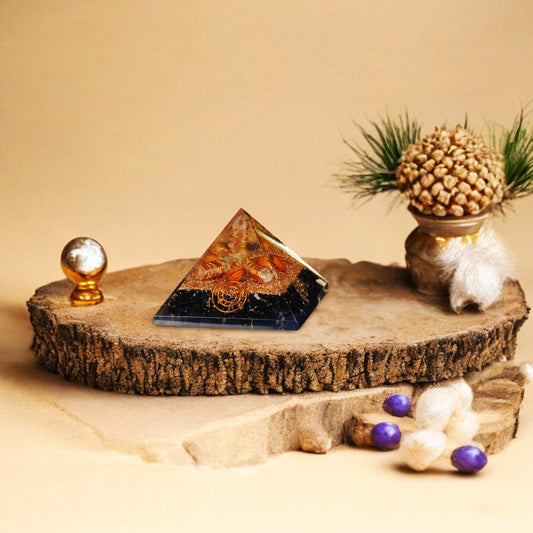 Black Tourmaline Orgone Pyramid For Focus
