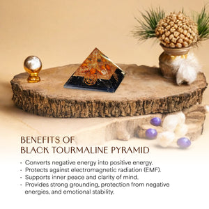 Black Tourmaline Orgone Pyramid For Focus
