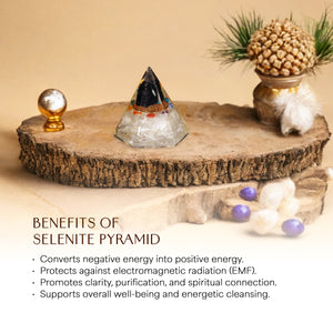Selenite Orgone Crystal Pyramid For Positivity