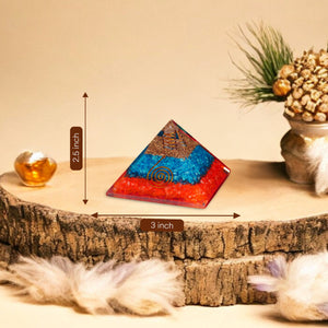 Red Onyx and Blue Onyx Orgone Crystal Pyramid