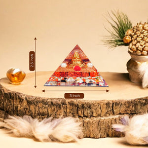 Mix Chakra and Shri Yantra Orgone Crystal Pyramid