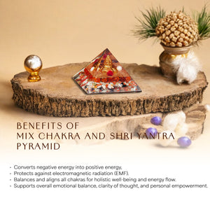 Mix Chakra and Shri Yantra Orgone Crystal Pyramid