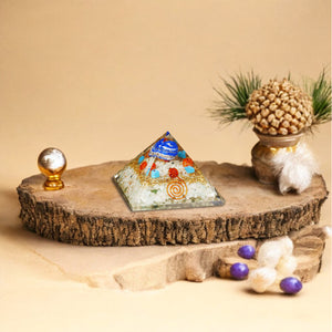 Rainbow Moonstone and Carnelian Orgone Crystal Pyramid