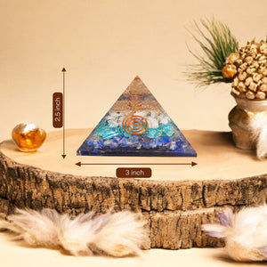 Lapis Lazuli, Blue Onyx, and Moonstone Orgone Pyramid