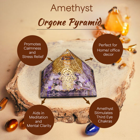 Amethyst Orgone Crystal Pyramid For Intuition