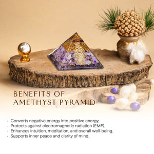 Amethyst Orgone Crystal Pyramid For Intuition
