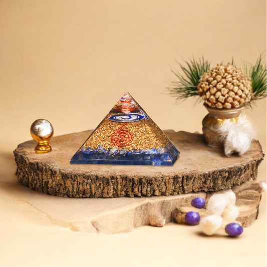 Lapis Lazuli Heaaling Orgone Pyramid For Confidence
