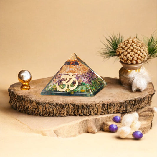Amethyst and Green Aventurine Orgone Pyramid For Spirituality